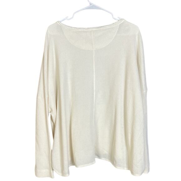 Anthropologie Gratitude Graphic Long Sleeve thermal oversized pullover Size XL - Picture 3 of 7